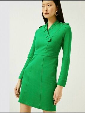 NWT Karen Millen Ponte Wrap Front Jersey Dress